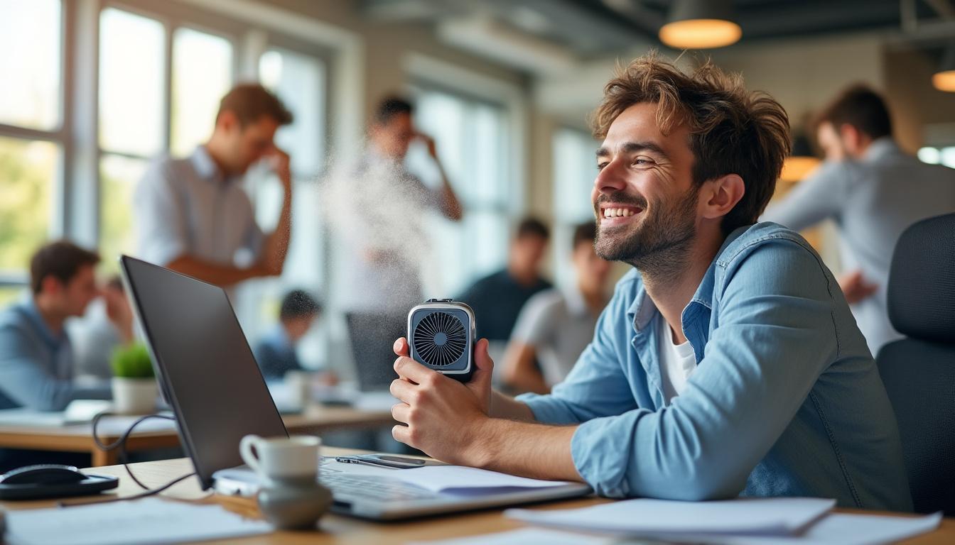 découvrez comment affronter la chaleur au travail ou dans les transports grâce à ce gadget astucieux et économique. profitez d'une solution pratique pour vous soulager et rester frais toute la journée!