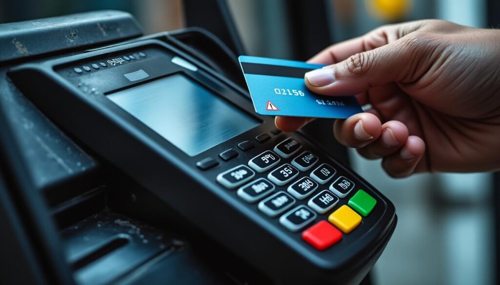 Attention : si ce signe apparaît lors du paiement par carte bancaire, interrompez la transaction et contactez immédiatement la police 5 découvrez pourquoi il est crucial d'interrompre votre paiement par carte bancaire si un signe suspect apparaît et contactez immédiatement la police pour votre sécurité.